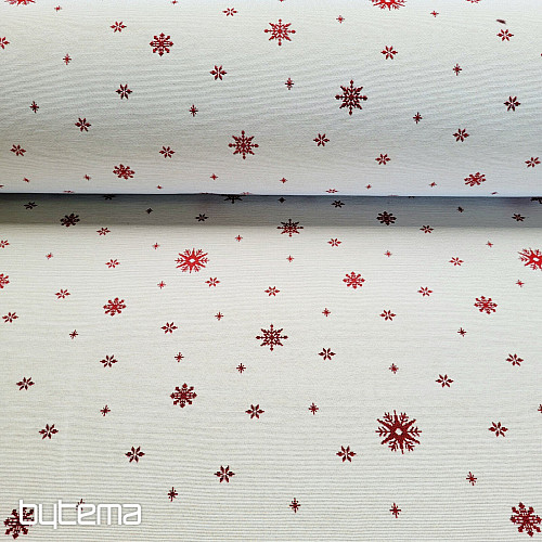 Tissu tapisserie SOFT FLAKE ROUGE