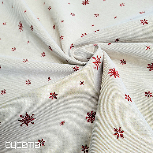 Tissu tapisserie SOFT FLAKE ROUGE