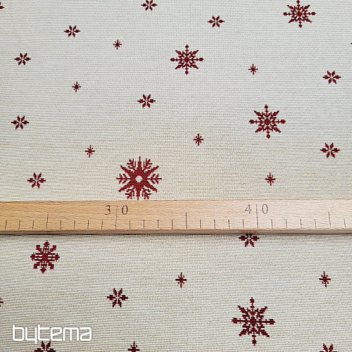 Tissu tapisserie SOFT FLAKE ROUGE