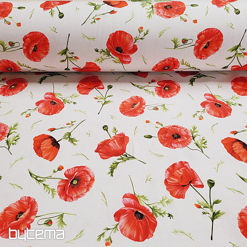 Tissu décoratif COQUELICOTS