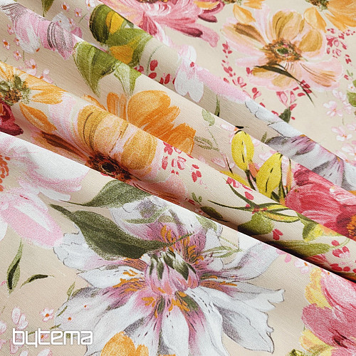 Tissu décoratif FLEURS ROSAURA