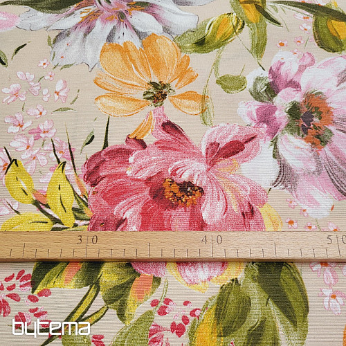 Tissu décoratif FLEURS ROSAURA