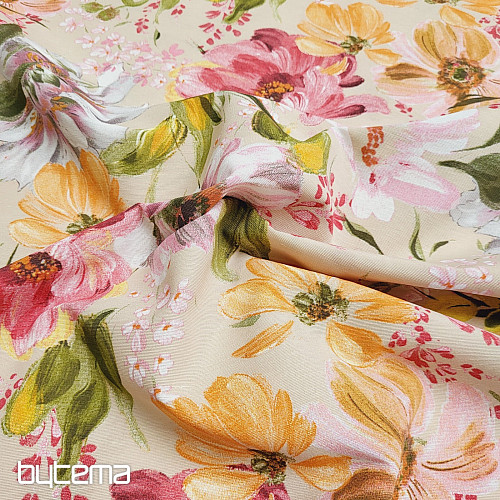 Tissu décoratif FLEURS ROSAURA