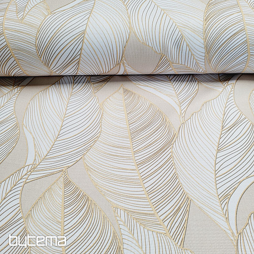 Tissu décoratif MAXI LEAVES beige