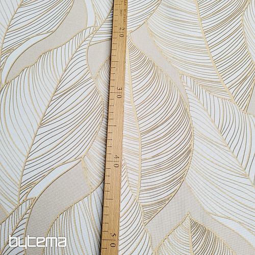 Tissu décoratif MAXI LEAVES beige