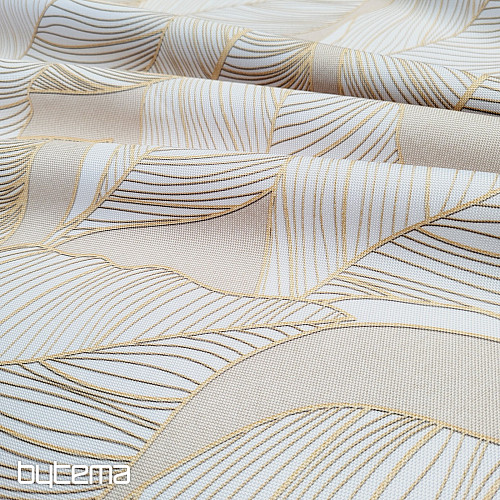 Tissu décoratif MAXI LEAVES beige