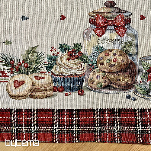 Nappe et écharpe en tapisserie BONBONS DE NOËL