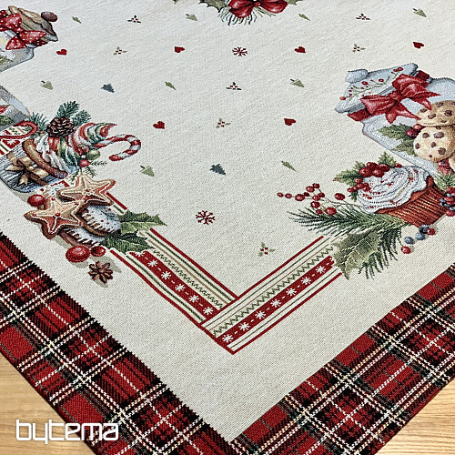 Nappe et écharpe en tapisserie BONBONS DE NOËL