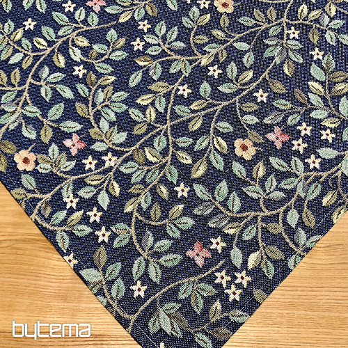 Nappe et foulard en tapisserie ARBRE DU BONHEUR all-over BLEU