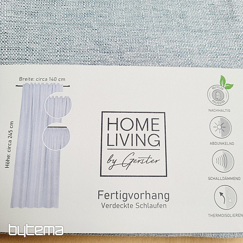 Rideau prêt à poser luxueux HOME LIVING gris-bleu