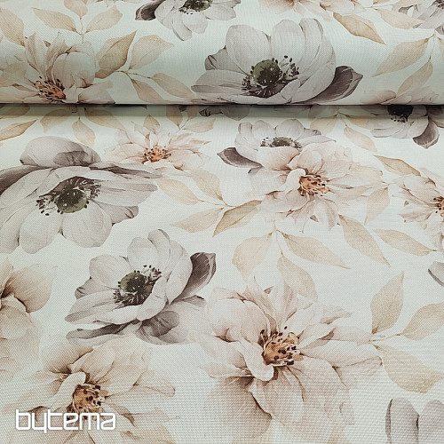 Tissu décoratif OXFORD BEIGE FLEUR