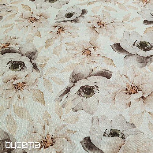 Tissu décoratif OXFORD BEIGE FLEUR