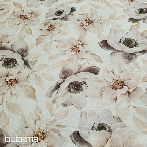 Tissu décoratif OXFORD BEIGE FLEUR