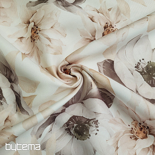 Tissu décoratif OXFORD BEIGE FLEUR