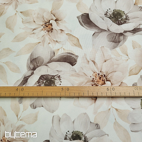 Tissu décoratif OXFORD BEIGE FLEUR