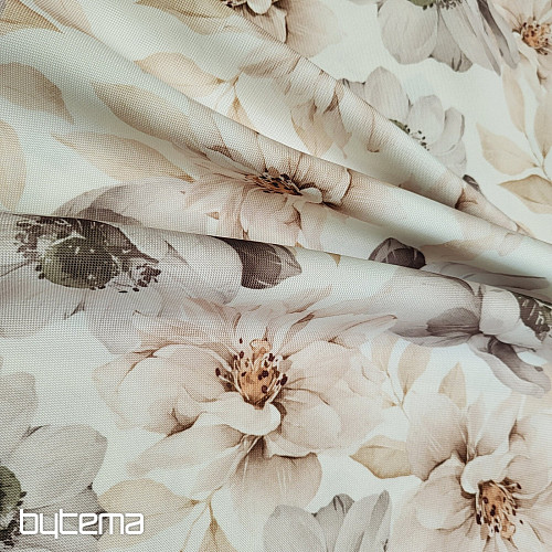 Tissu décoratif OXFORD BEIGE FLEUR