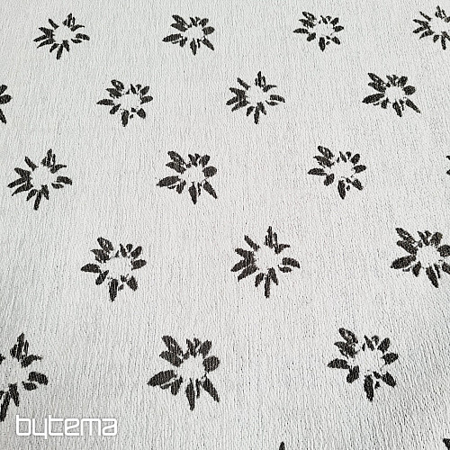 Tissu décoratif luxueux FLEURS ET DIAMANTS, sv. brun