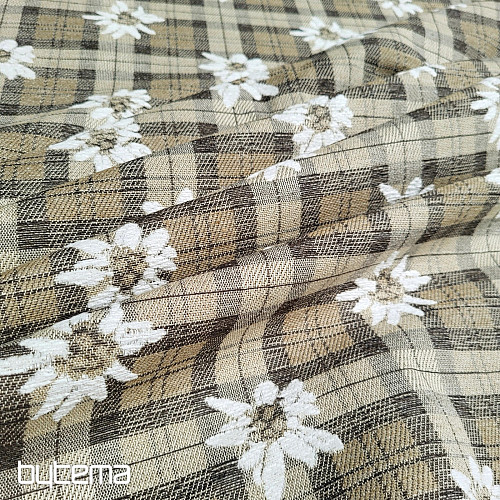 Tissu décoratif luxueux FLEURS ET DIAMANTS, sv. brun