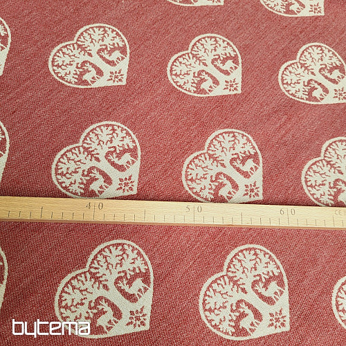 Tissu décoratif luxueux COEUR AVEC CERF