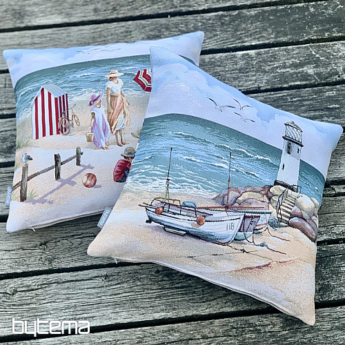 Taie d'oreiller en tapisserie ENFANTS SUR LA PLAGE
