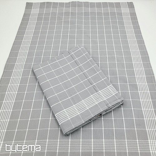 Serviettes en coton à carreaux gris clair