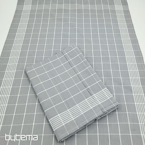 Serviettes en coton à carreaux gris clair