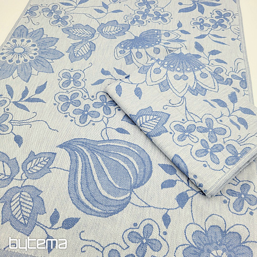 Serviettes en coton FLEURS BLEUES