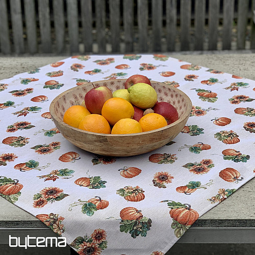Nappe et foulard Gobelin RAMASSAGE DE CITROUILLES