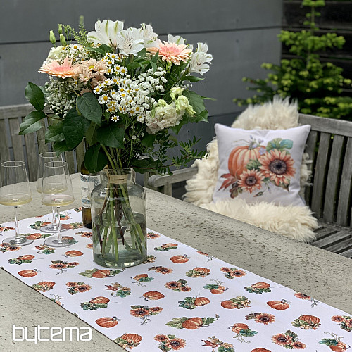 Nappe et foulard Gobelin RAMASSAGE DE CITROUILLES