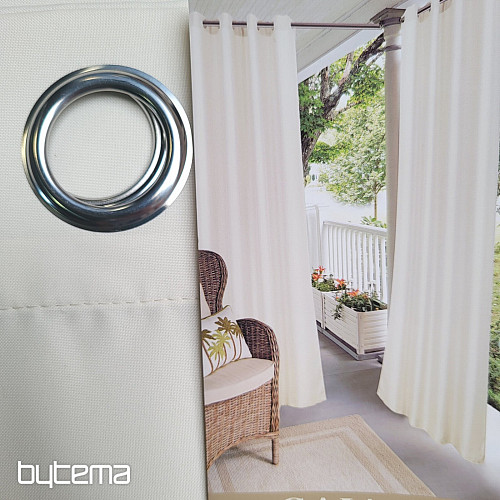 Rideau d'extérieur décoratif GAIA BEIGE anneaux