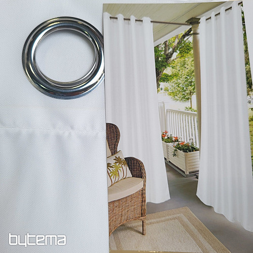 Rideau décoratif d'extérieur GAIA BLANC anneaux