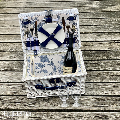 Panier pique-nique GARDEN blanc pour 2 personnes
