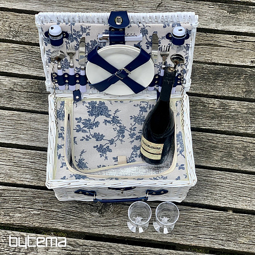 Panier pique-nique GARDEN blanc pour 2 personnes