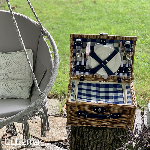 Panier pique-nique GARDEN marron pour 4 personnes