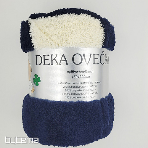Couverture mouton-mouton BLEU MARINE