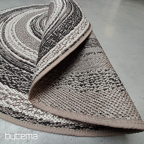 Tapis d'extérieur STAR rosace gris-marron