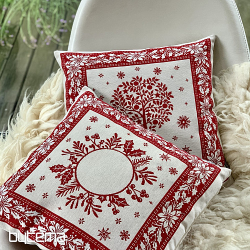 Housse de tapisserie de Noël FOLK CHRISTMAS 2 rouge