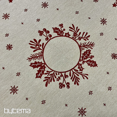 Nappe et écharpe en tapisserie FOLK CHRISTMAS rouge