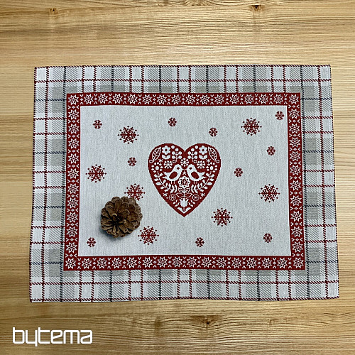 Nappe et foulard en tapisserie COEUR EN KARA