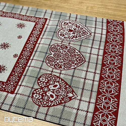 Nappe et foulard en tapisserie COEUR EN KARA