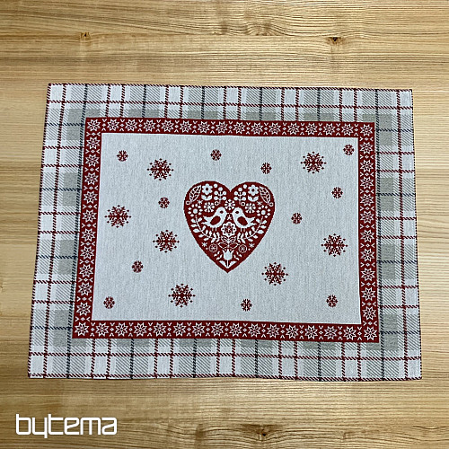 Nappe et foulard en tapisserie COEUR EN KARA