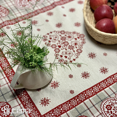 Nappe et foulard en tapisserie COEUR EN KARA