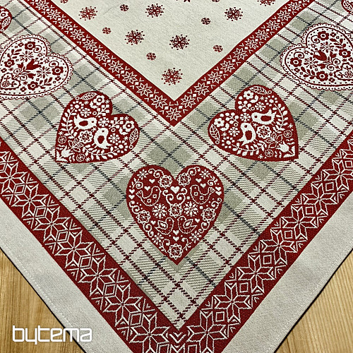 Nappe et foulard en tapisserie COEUR EN KARA