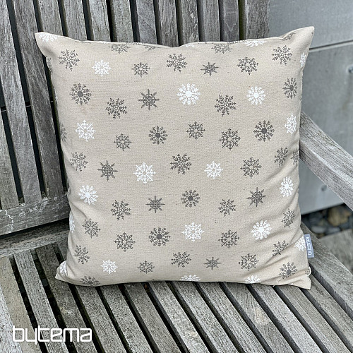 Housse décorative de Noël FLAKES GRIS BLANC