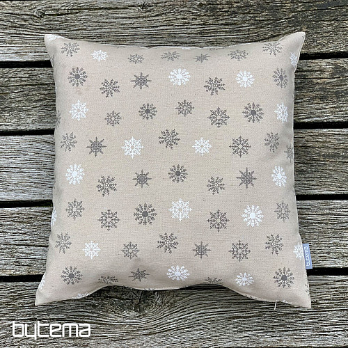 Housse décorative de Noël FLAKES GRIS BLANC