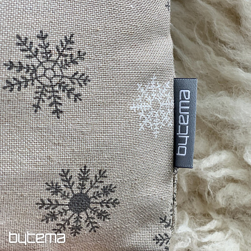 Housse décorative de Noël FLAKES GRIS BLANC