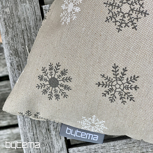 Housse décorative de Noël FLAKES GRIS BLANC