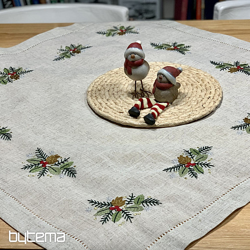 Nappe brodée Brindilles COLORÉES