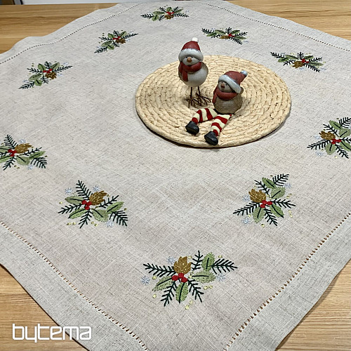 Nappe brodée Brindilles COLORÉES