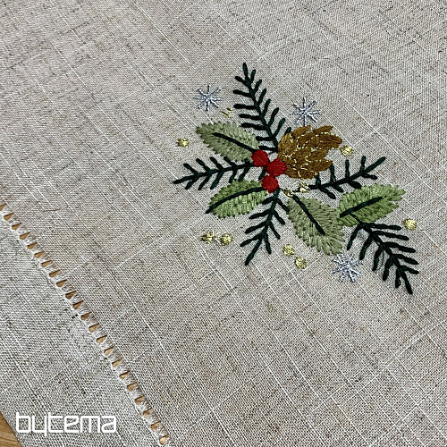 Nappe brodée Brindilles COLORÉES